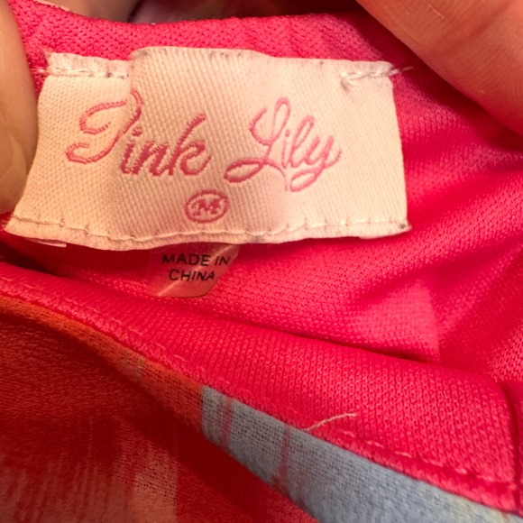 Pink Lily Blouse Off Shoulder Balloon Sleeve Crop Top Print Medium M Pink - Picture 3 of 3